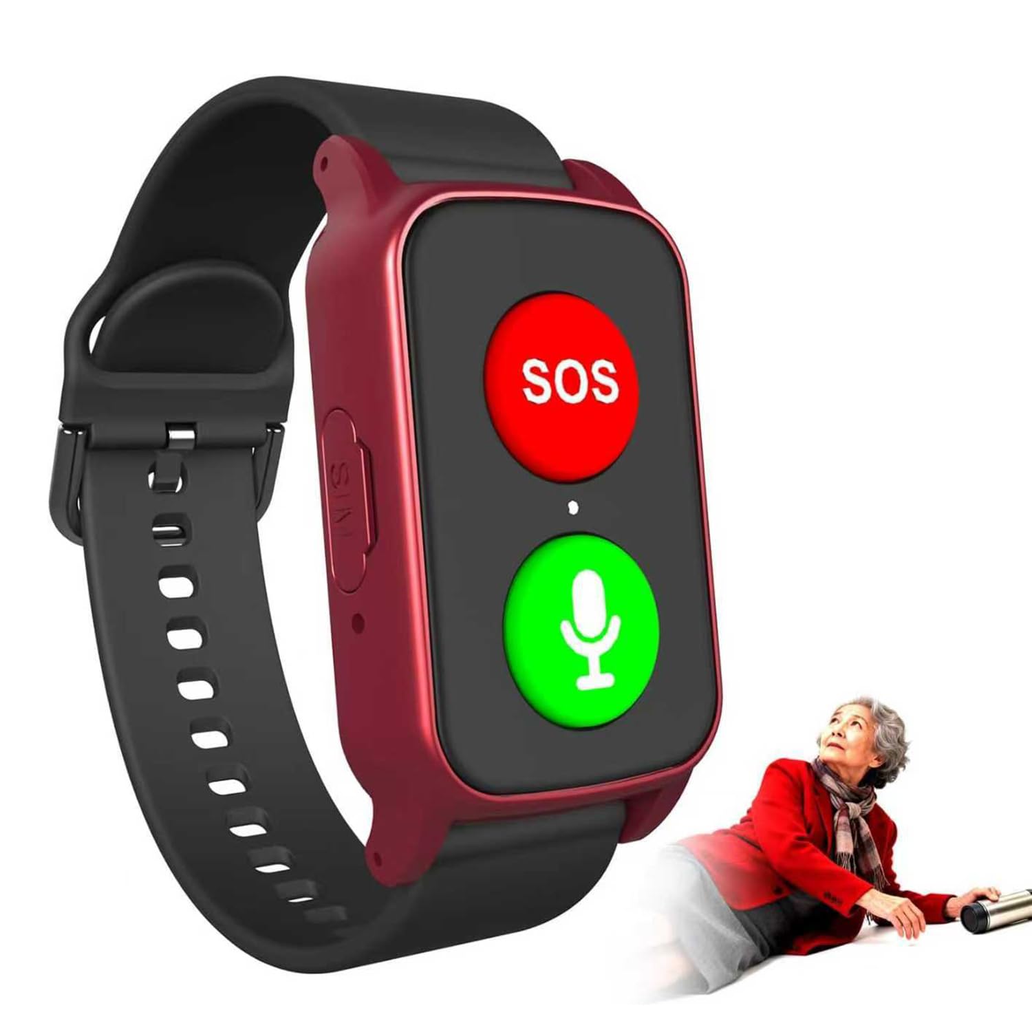 Reloj inteligente para personas mayores con detección de caídas, rastreador GPS, IP67 impermeable, posicionamiento preciso para ancianos y pacientes