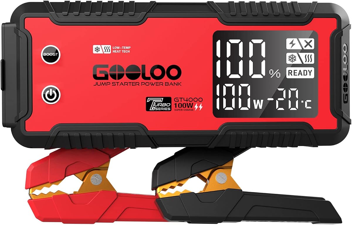 GT4000 Arctic Jump Starter with -40°F Battery Preheat Technology | 4000A Peak Jump Box for 12L Gas & 10L Diesel - 100W Two-Way Fast Charging - 150W DC Output - Reliable Starts at -40°F