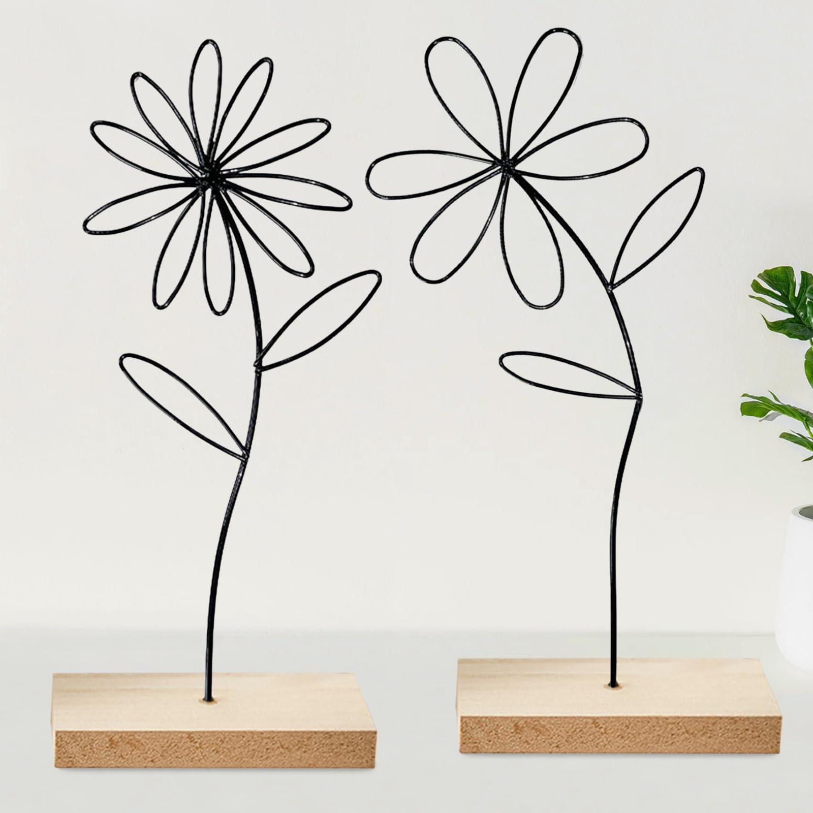 Blumen Deko Wohnzimmer, Metall Blume Tischdeko, Fensterbank Deko Holz Küche, Haushalt & Wohnen