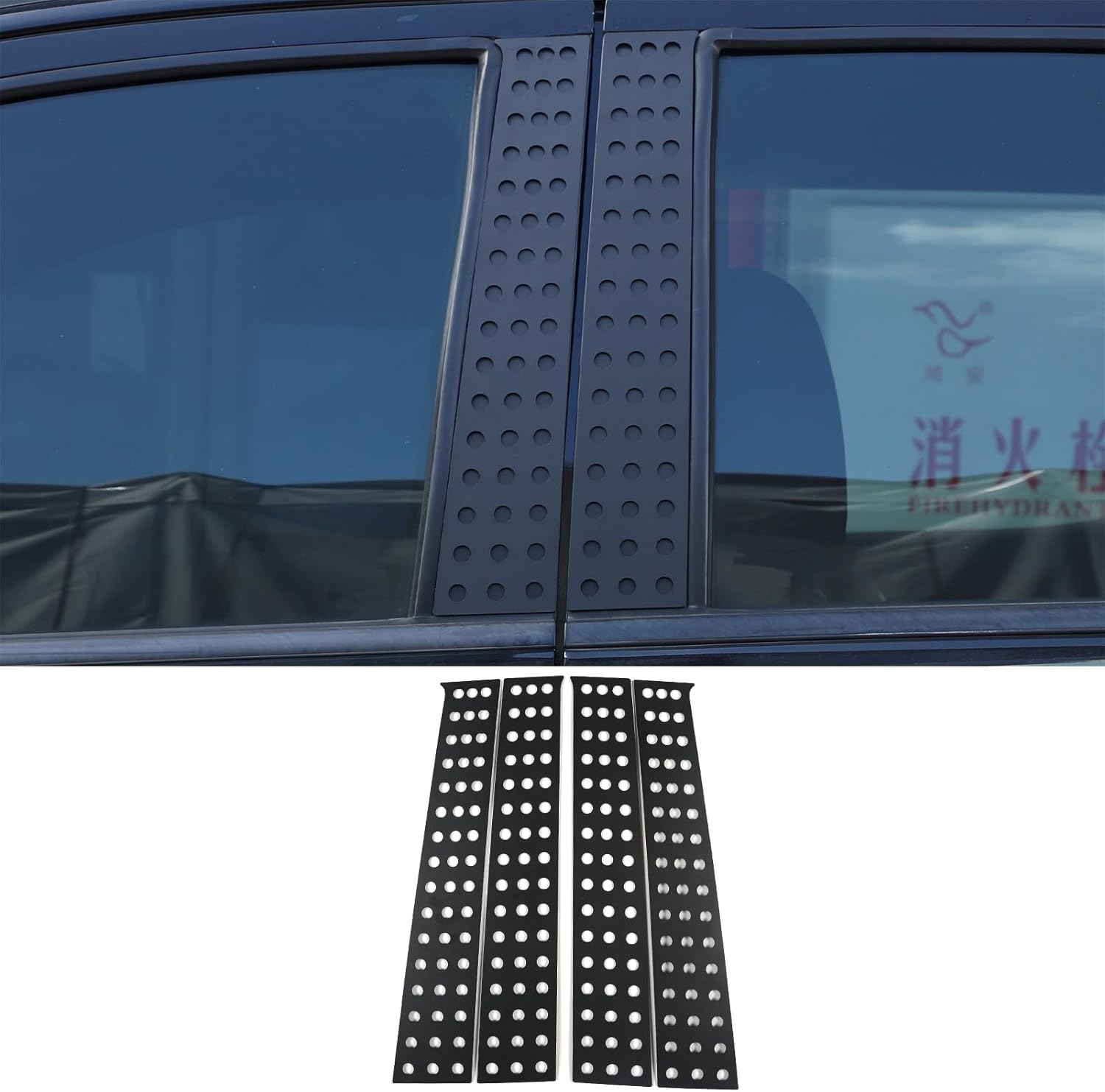 LLKUANG Car Door Window Glass Panel Strip Decals Cover Trim Aluminum Alloy Compatible with Ford Ranger 2015-2021,Door Window Decal Aluminum Glass Panel Cover