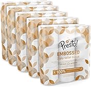 Amazon Brand - Presto! 2-Ply Embossed Toilet Tissues Rolls, 45 Rolls, 9 Count (Pack of 5)