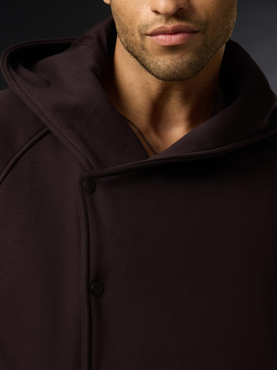 The Souled Store Choco Brown - Sudadera de manga larga con capucha para hombre y niño, mezcla de algodón sólido, hombros caídos, ropa de calle moderna, ropa de invierno, uso diario, casual, ropa de