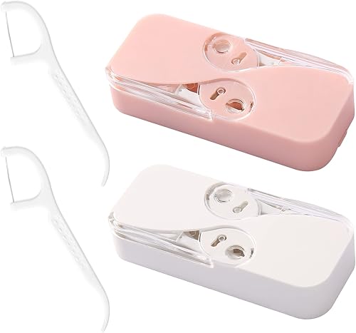 Miniatura 10 de HOIRIX Dispensador de hilo dental caja automática de hilo dental recargable organizador de hilo dental para limpieza de dientes hilo dental