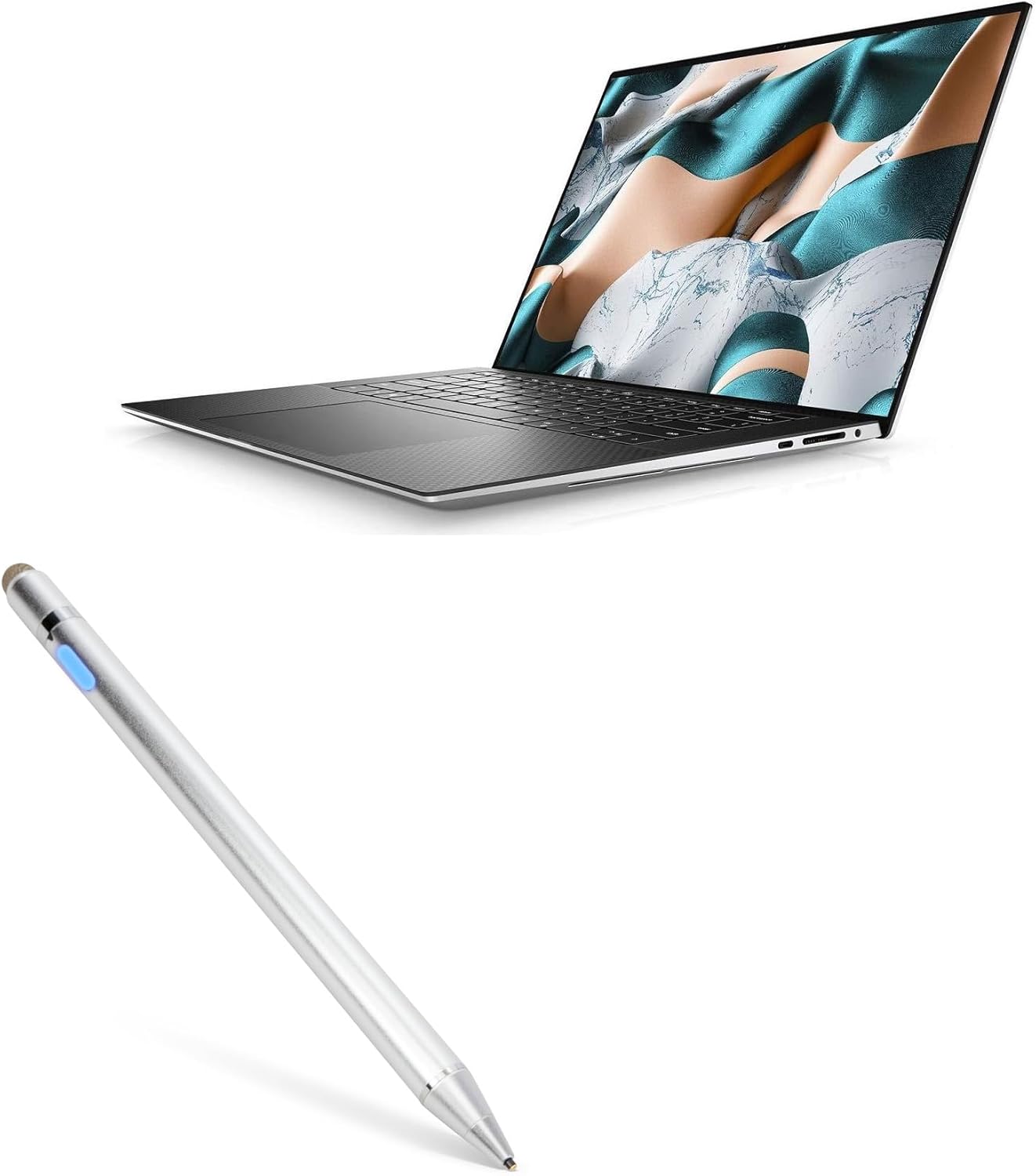 BoxWave Stylus Pen Compatible with Dell XPS 15 (9500) (15.6 in) - AccuPoint Active Stylus, Electronic Stylus with Ultra Fine Tip - Metallic Silver