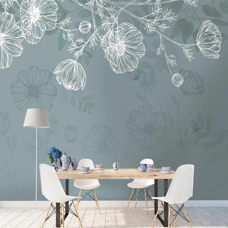 Papier peint 3d lignes blanches intissé haut de gamme pour chambre