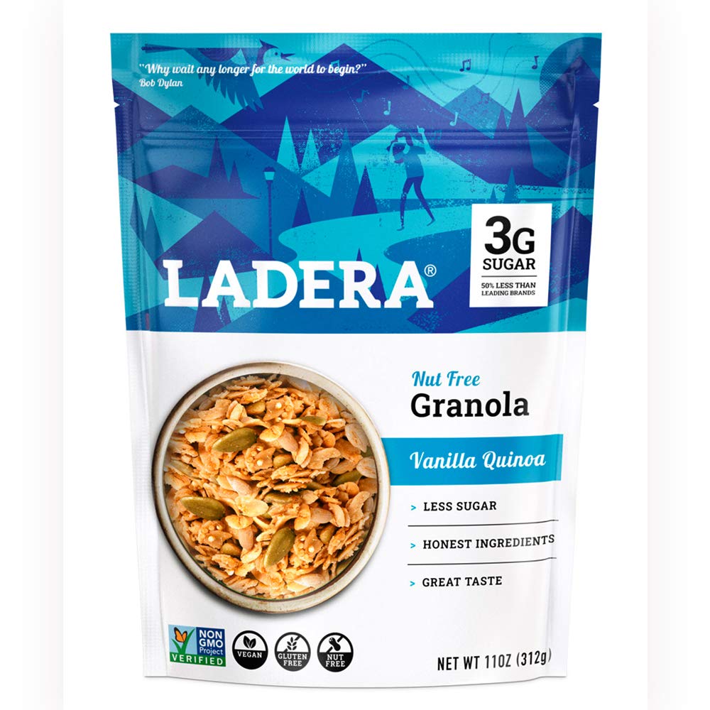 Ladera Granola | Vanilla Quinoa Granola | Low Sugar | Gluten Free & Vegan | Granola Breakfast | Healthy Snack | 11 oz