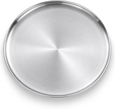 P&P CHEF 15.75 In Stainless Steel Pizza Pan, Set of 1, For Baking & Serving