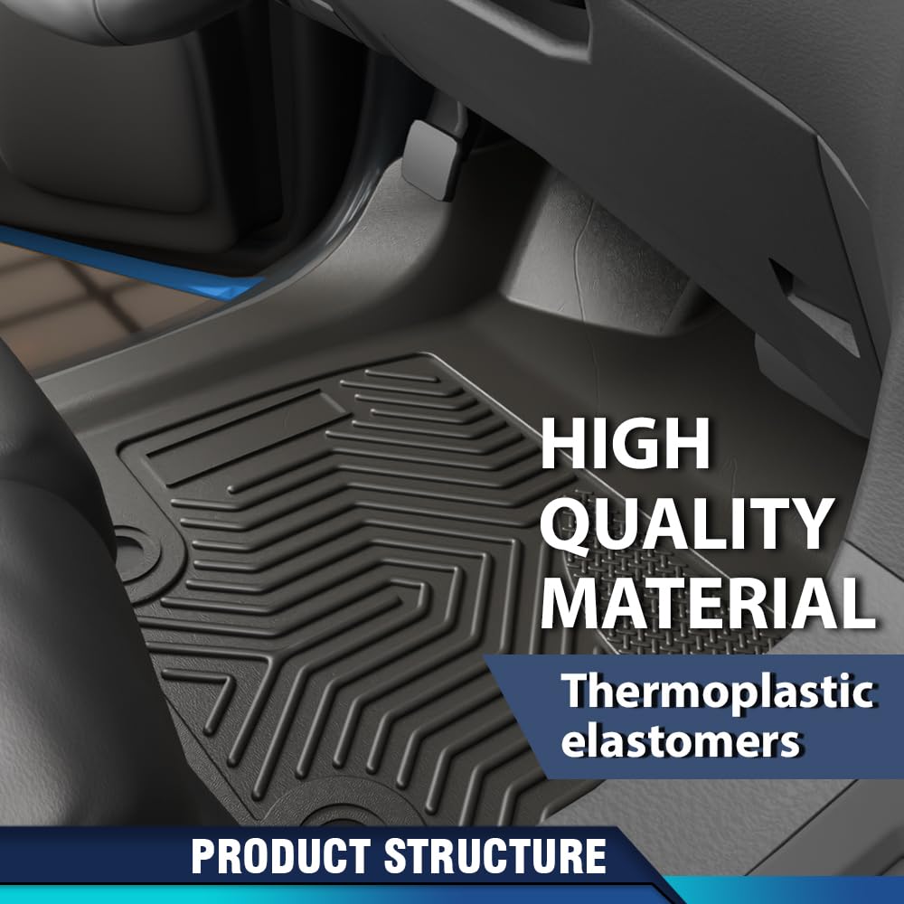 PIT66 Alfombrillas y alfombrillas para maletero para Tesla Model 3 2017-2023, 6-TLG TPE para todo tipo de clima, juego de alfombrillas de 1 a 2 filas y maletero juego completo Tesla Model 3 2017-2023