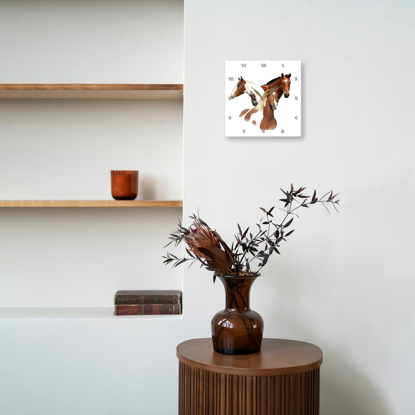 3drose Horses Wall Clock, 10 by 10-Inch