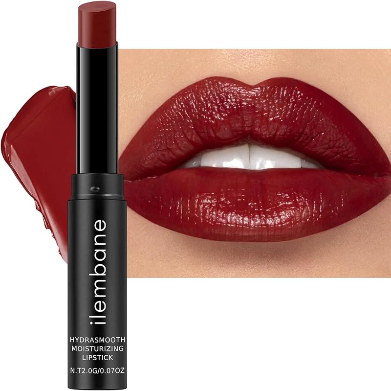 Deep Red Hydrating Lipstick, Glossy Tinted Lip Balm, Cinnamon Rose