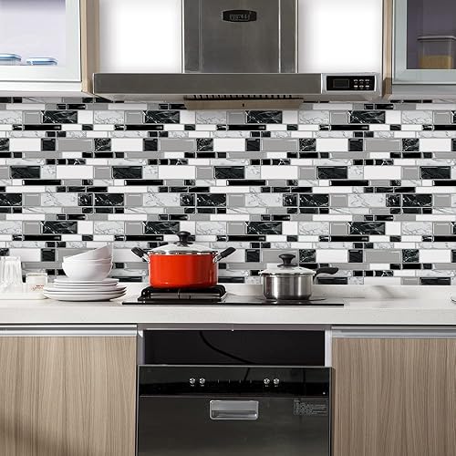 Miniatura 10 de 10 hojas para despegar y pegar para cocina, baño, azulejos azules de 12 x 12 pulgadas