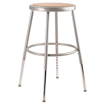NPS 18" Adjustable Height Steel Stool, Grey