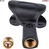 Vista 3 de 5 Core Soporte de clip de micrófono para soporte de micrófono universal ajustable con adaptador de tornillo macho de 5/8 pulgadas a 3/8 pulgadas