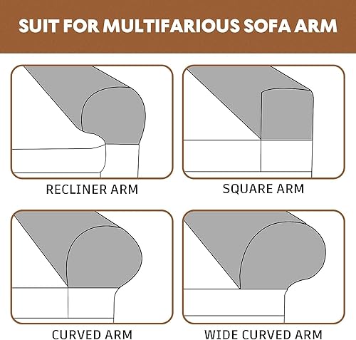 Miniatura 4 de 2 fundas antideslizantes para reposabrazos de sofá, fundas elásticas para sillón, protector elástico para el hogar, oficina, sillón reclinable, sofá