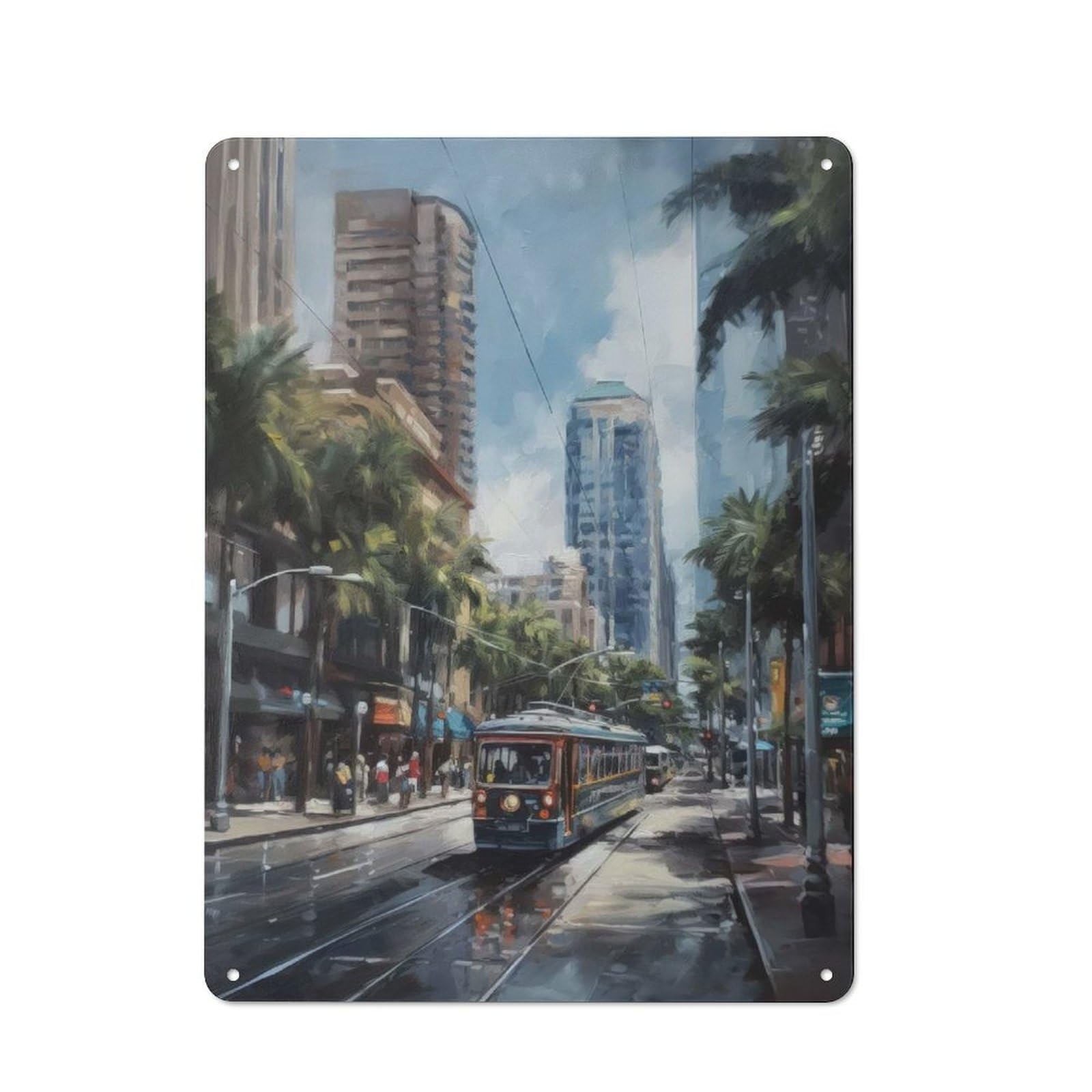 Junmoney San Diego Charm Usa Printed Metal Sign 40X30cm For Guest Room Or Hallway, Suited To Home Decor Collectors