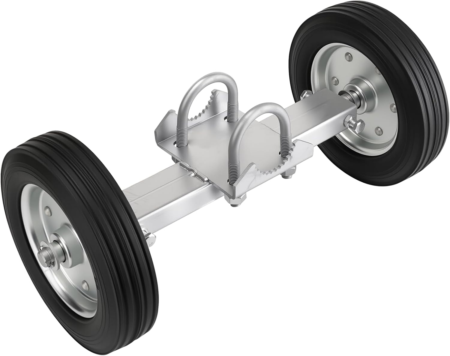 Adjustable Sliding Gate Wheel, 6" Tensioner Set with Mounting Bracket and U-Bolts - Premium Gate Accessory for Smooth Operation, Rubber Wheels for Metal Tube Gates and Driveway Gates