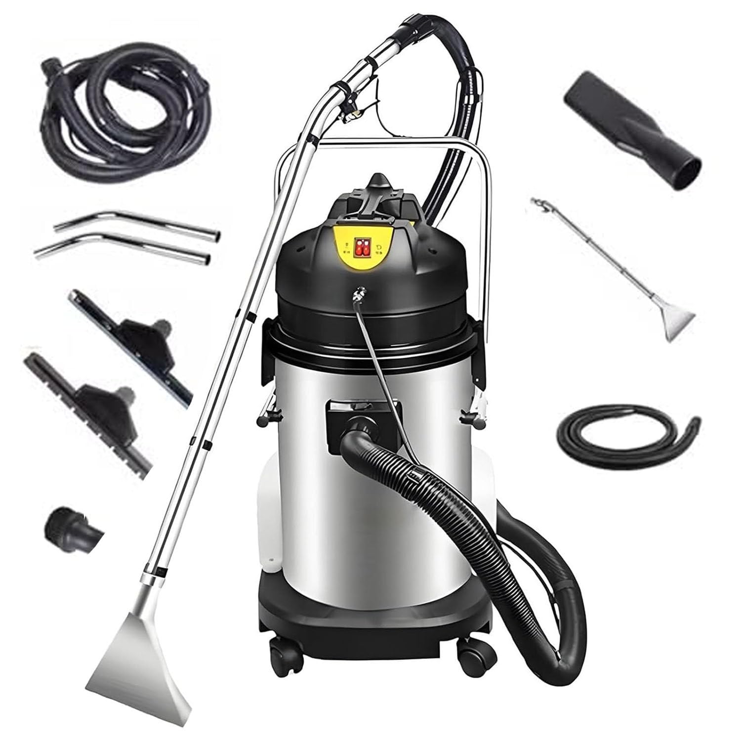 Extractor Limpieza Alfombras Pisos,Limpiador Tapicerias,40L 1000W,Alto Vacío Extracción,Acero Inoxidable,para Alfombras Pisos Autos Espacios Comerciales 40L
