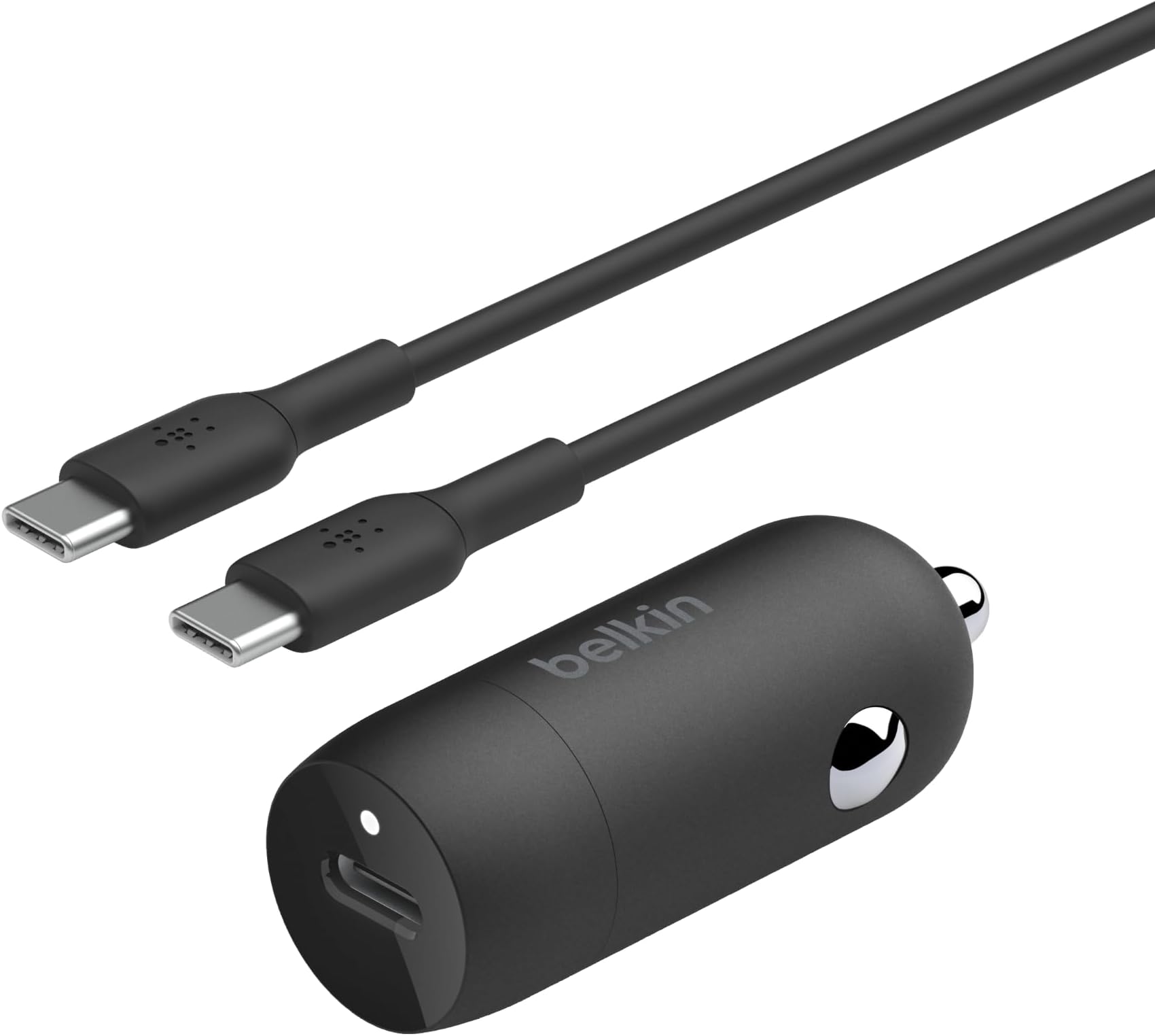 BoostCharge 30W Fast Car Charger With USB-C Power Delivery Port, Compact Design, Cable Included, Universal Compatibility for iPhone 16, 15, Galaxy S23, Note and More - Black