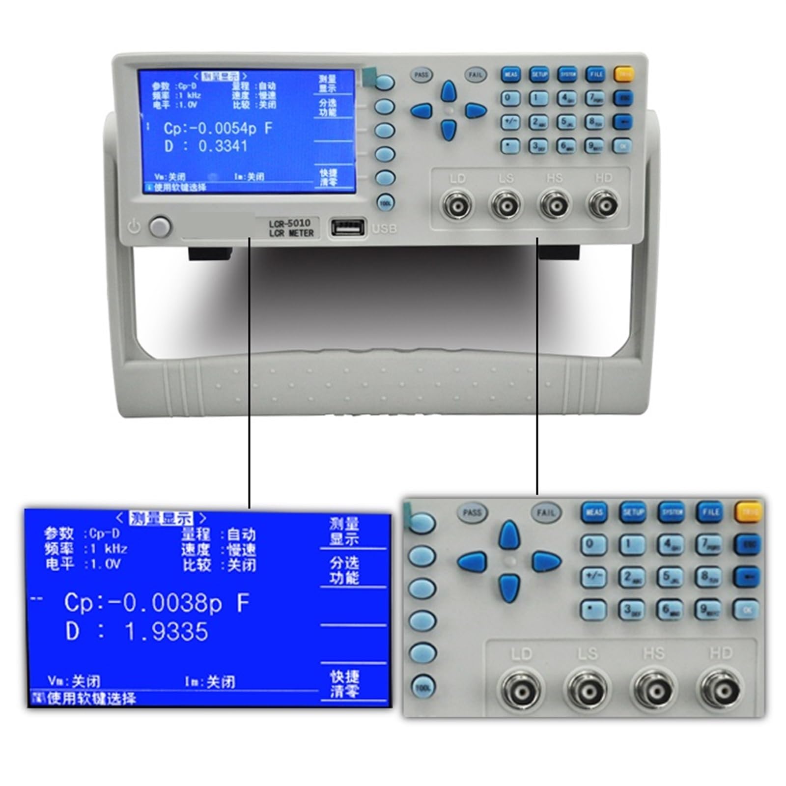 Multimetr cyfrowy, LCR5030 Wyświetlacz LCD Wysoka precyzja 5-bitowa rozdzielczość testu Tester impedancji Ławka LCR Cyfrowy mostek 30 kHz Miernik LCR Wszechstronne możliwości pomiarowe