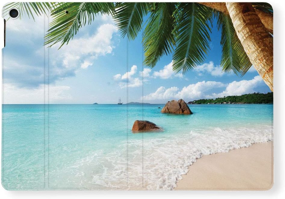 LI-LOVE Slim Lightweight iPad 8th/9th/7th Gen 10.2 inch ANSE Lazio Beach Island Soft TPU Folio Stand Cover Auto Wake/Sleep Smart Adjustable Angles Protective Case - Image 3