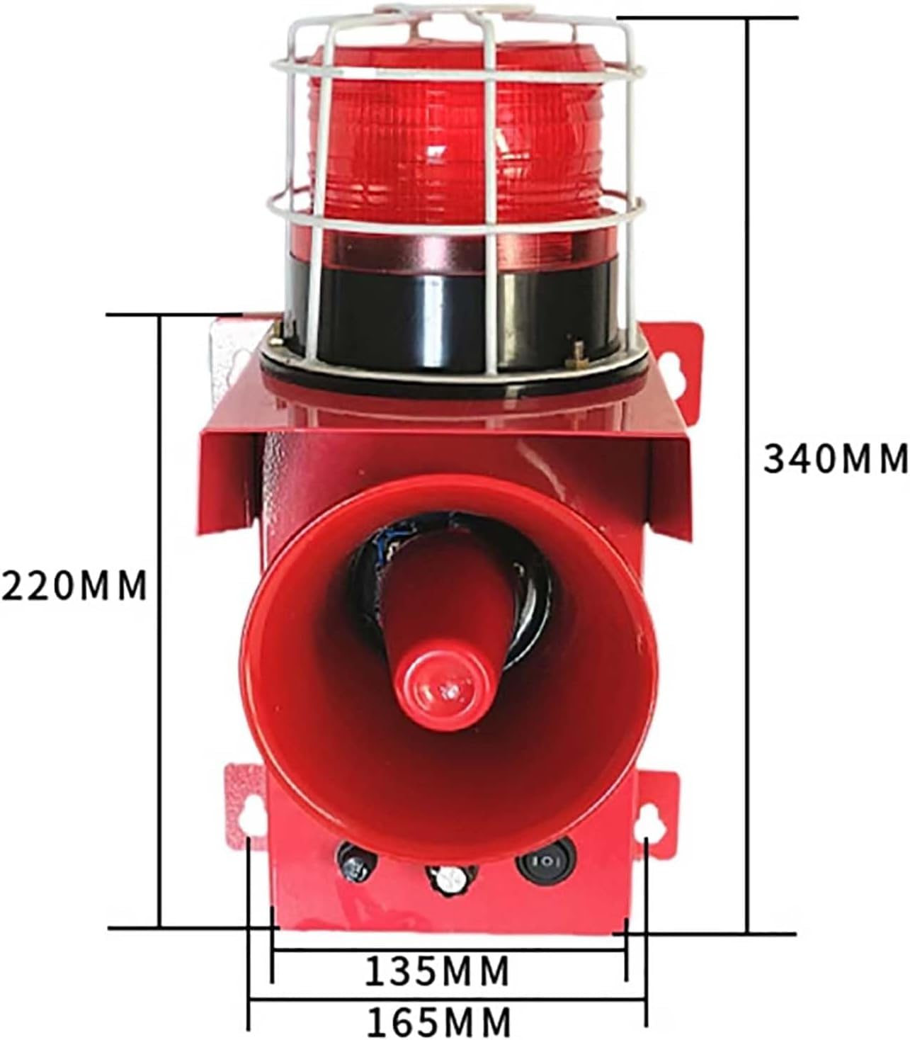 Sirena de alarma de seguridad industrial, 130 dB fuerte con volumen ajustable, IP65 impermeable para protección al aire libre en fábricas, terminales y hogares