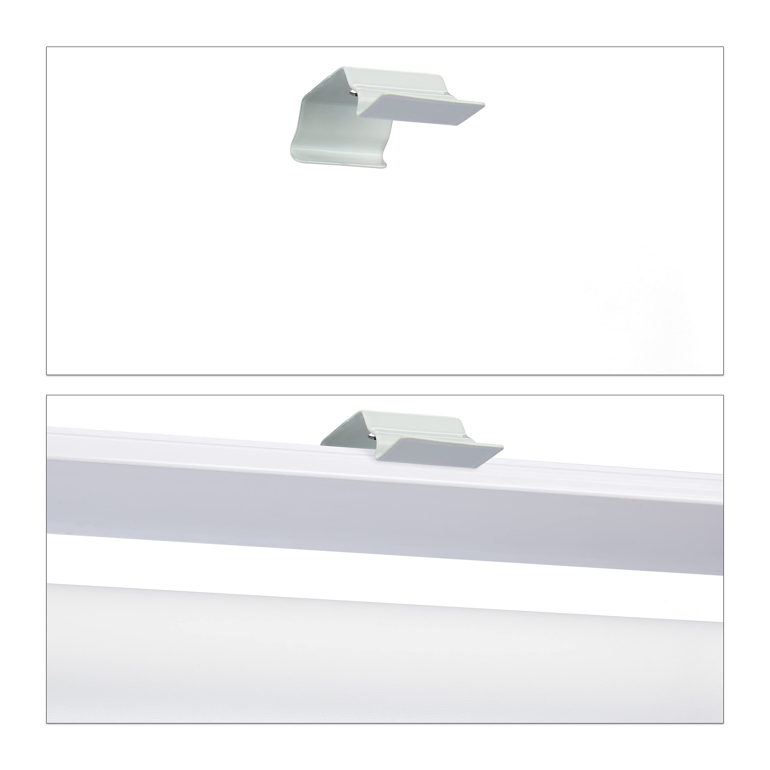 Relaxdays Tenda per Doccia Moderna, 60x240, Vasca da Bagno, Idrorepellente, Montaggio a Soffitto, Rullo Finestra,Bianca
