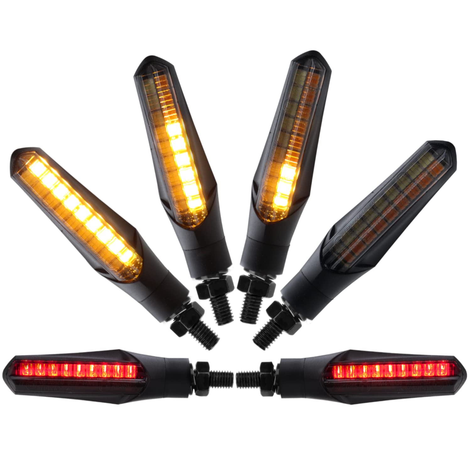 Area1 Frecce LED Per Moto E Scooter Con Omologazione E - 2 Pezzi Filetto M8/M10 Compatibili Con EXC 125 450 520