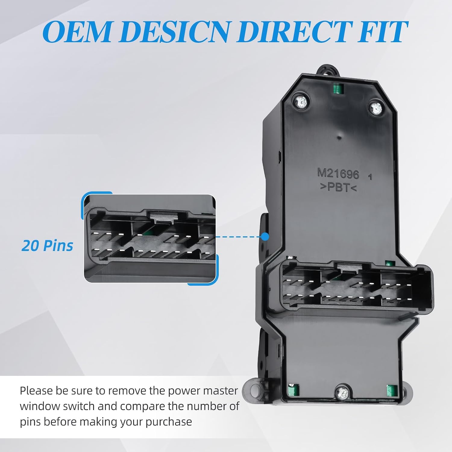 Master Power Window Control Switch Compatible with 2001-2005 Honda Civic, 2002-2006 Honda CR-V, OE 35750-S9A-305