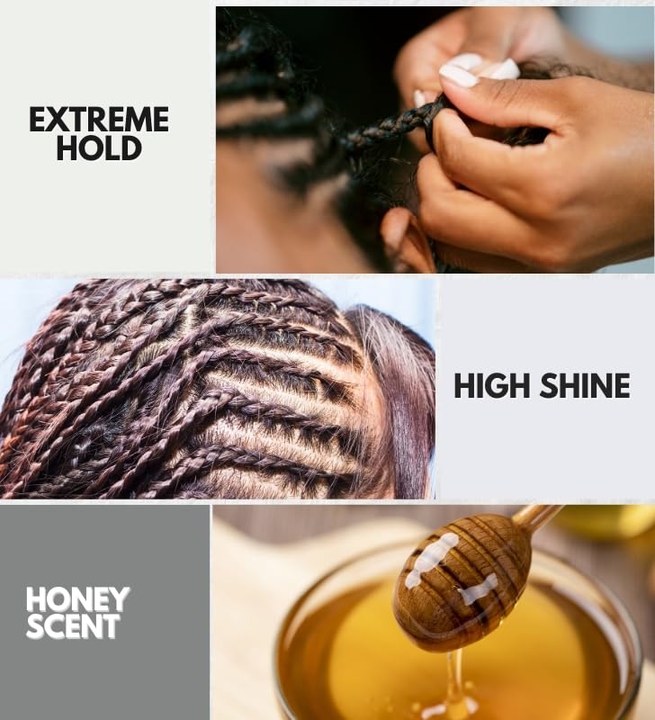 EBIN NEW YORK Braid Formula – 2x Honey & Bee's 2/7 oz Bundle With Setting Mousses Strenthening & Shine - Sweet Akmond Oil 2.7oz Frizz Control, Shine-Enhancing, Vegan Formula – Gift Set (3 Items)