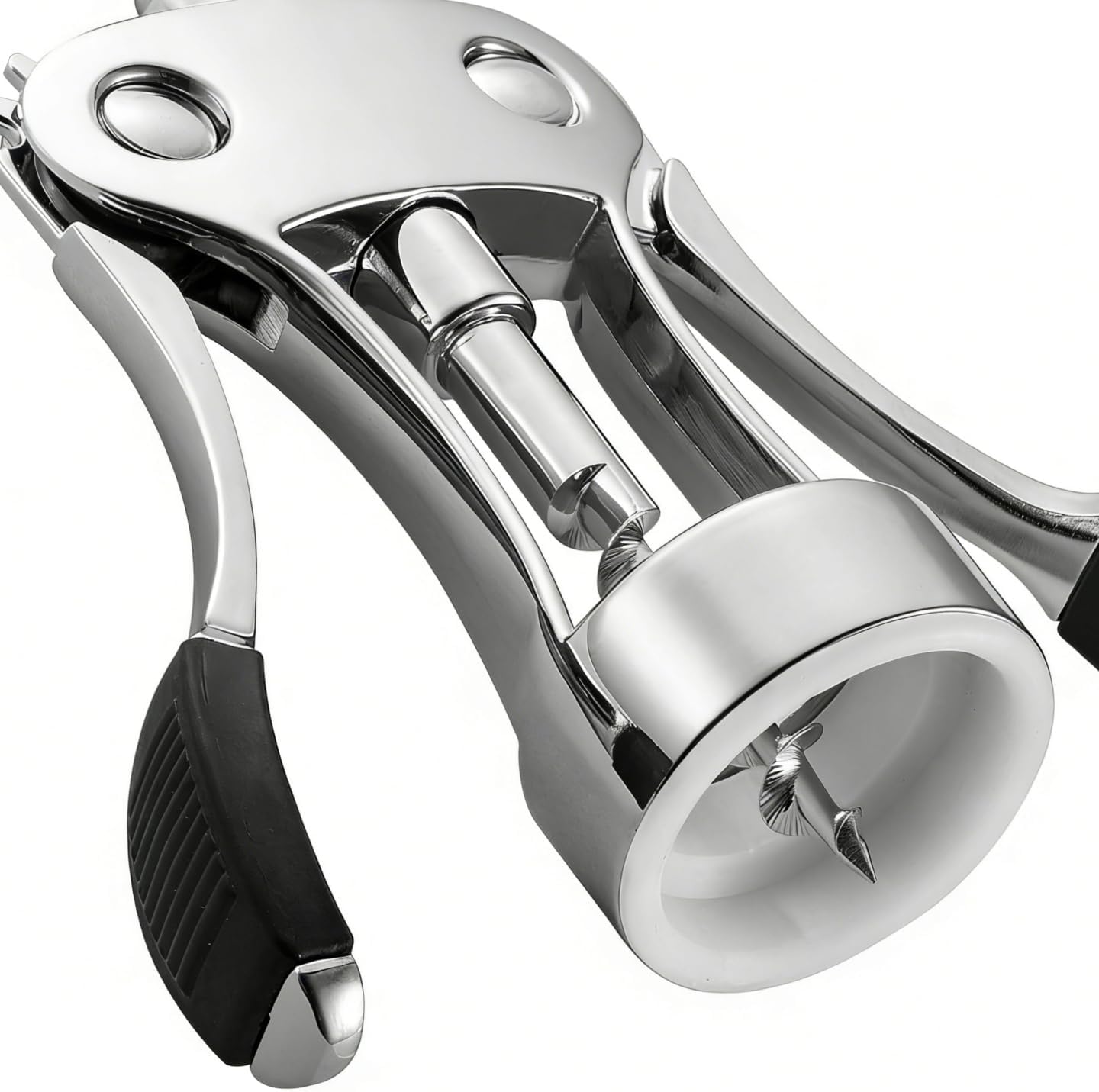Wine Opener Zinc Alloy Wing Corkscrew, Multifunctional Wine Bottle Opener with Built-In Beer Bottle Opener, Sharp Worm Tip with Ergonomic Non-Slip Wing Handle for Home Bar Restaurant, Silver
