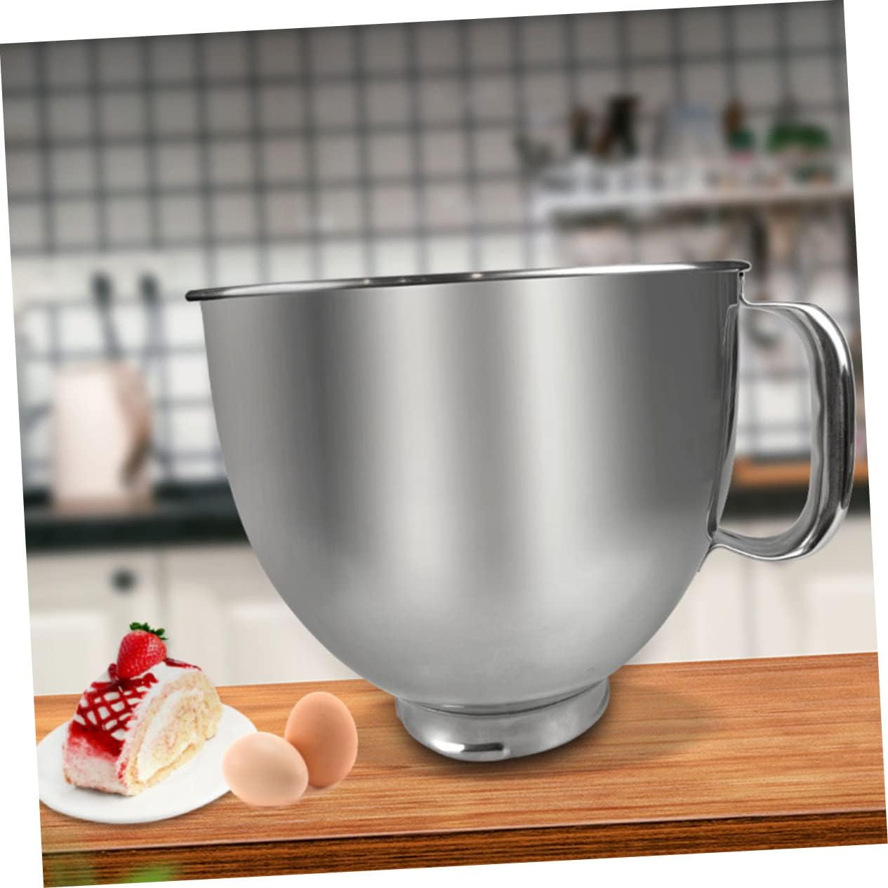 Alipis Stainless Steel Mixer Bowl for Home Use Steel Replacement Bowl Compatible with Kitchenaid Stand Mixers for Baking and Marinating Random Handle Color