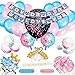 Flaminca Premium Gender Reveal Party Supplies (176 Pieces) Baby Gender Reveal Decorations Kit and Ideas, Banner, Plates, Cups, Napkins, Balloons, Confetti, Photo Booth Props, Cupcake Toppers, Gender Reveal Games, Stickers