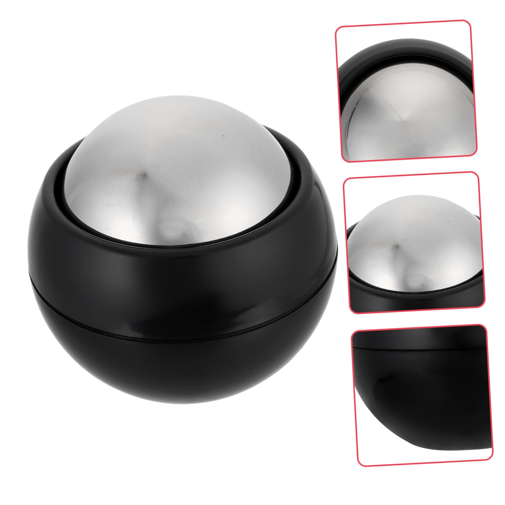 COLLBATH Ergonomischer Massageball aus Abs und Edelstahl mit Kaltkompresse für Fitness Massage und Yoga Training zur Muskelentspannung und Schmerzlinderung Schwarz