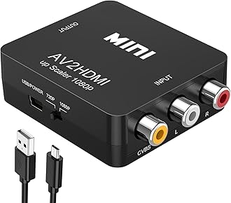 ABLEWE RCA to HDMI,AV to HDMI Converter, 1080P Mini RCA Composite CVBS Video Audio Converter Adapter Supporting PAL/NTSC for TV/PC/ PS3/ STB/Xbox VHS/VCR/Blue-Ray DVD Players