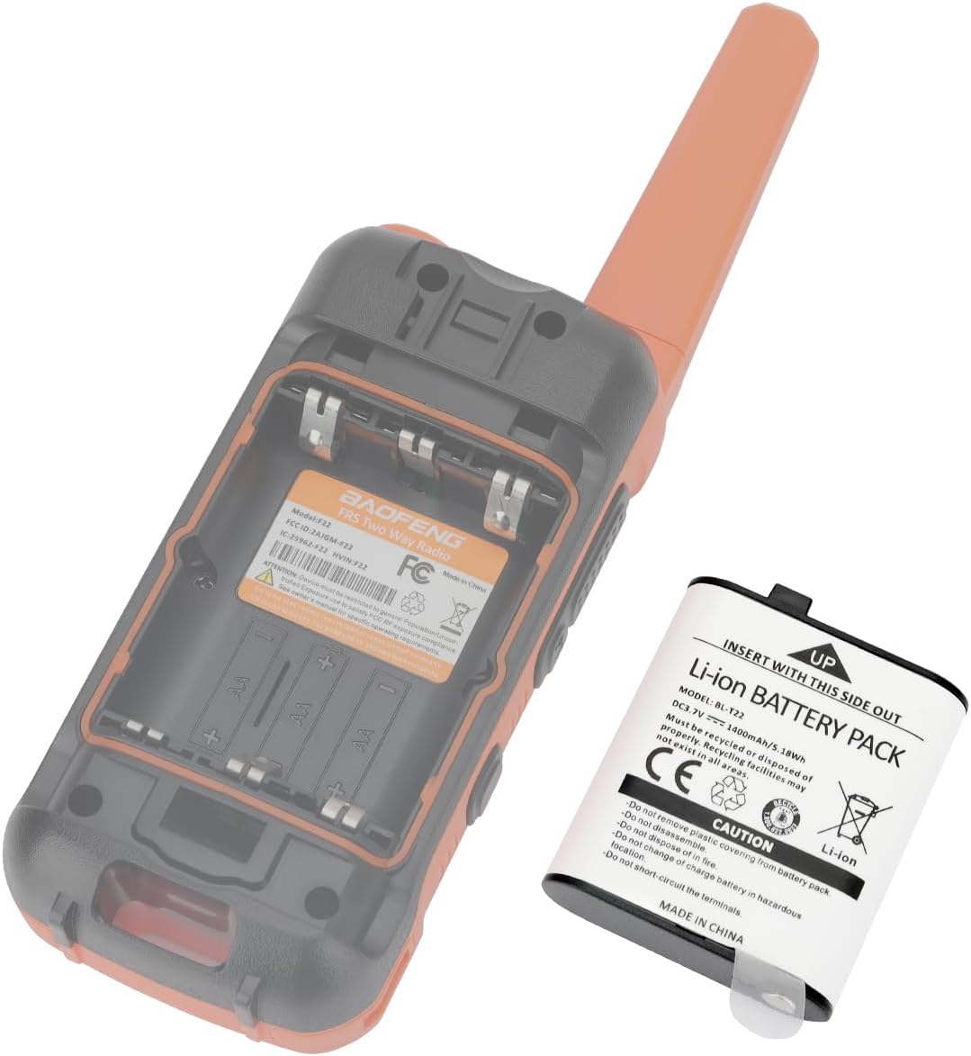 BOAOFENG F22 MP25 Battery Walkie Talkies BL-T22 Original Li-ion Battery 3.7V 1400mAh Compatible F22 MP25 Two Way Radio (2 Pack) - Image 4