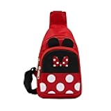 Kids Cartoon Mouse Crossbody Chest Bag Cute Bow Sling Shoulder Bag Travel Hiking Daypack for Boys Girls