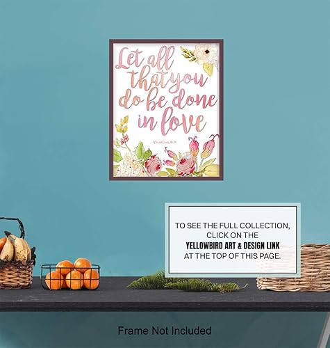 Miniatura 7 de Let All That You Do Be Done In Love - 1 Corintios - Arte de pared con versículo bíblico - Regalos religiosos para mujeres - Arte de pared cristiano