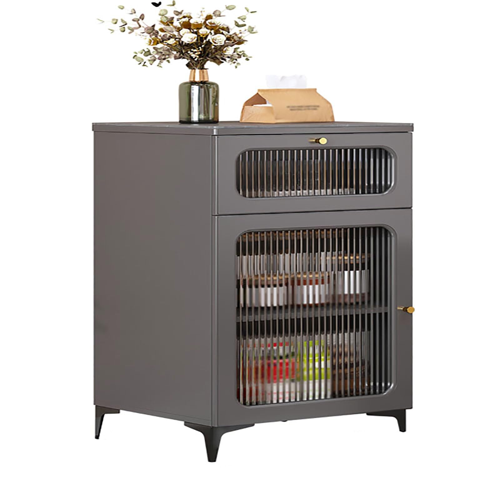 Armoire de rangement en bois massif blanc avec tiroirs pour table d'appoint bureau