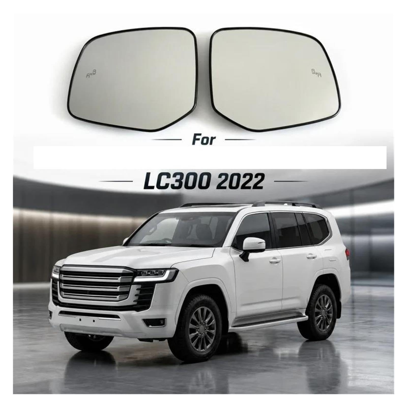Para Toyota Para Land Para Cruiser LC300 2022 Cristal Espejo Calefactado