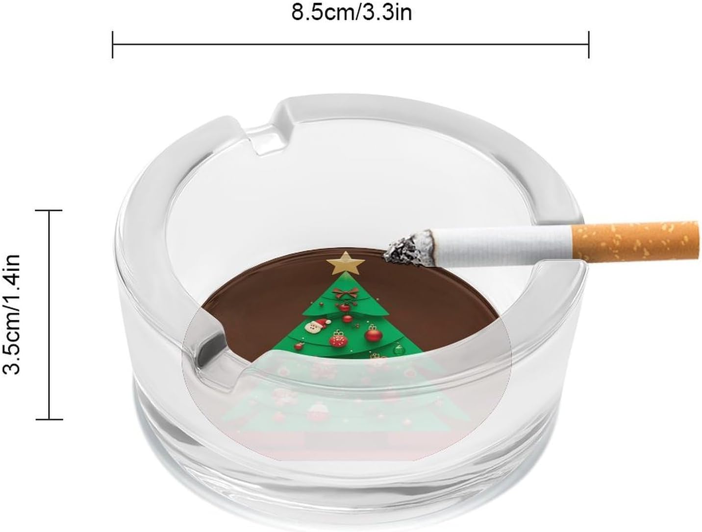 Smokeless Ashtray Ash Tray Outdoor Ashtray Merry Christmas Glass Ashtrays for Home Office Smokers Decoration
