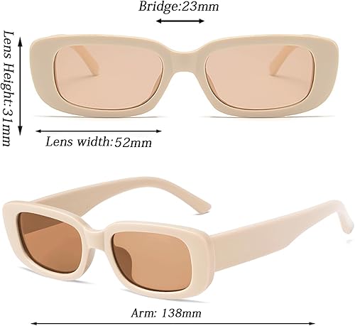 Miniatura 4 de Lentes de sol rectangulares retro para mujeres y hombres, cuadrados de los años 90, Y2K, a la moda, accesorios estéticos delgados