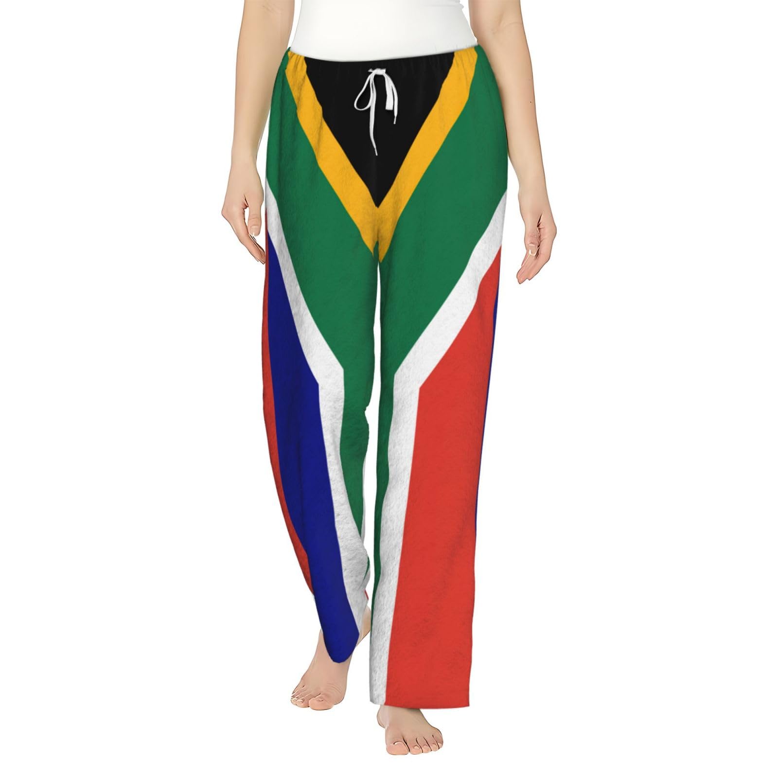 Flanell-Pyjamahose mit südafrikanischer Flagge, warm, bequem, Lounge-Schlafhose für Urlaub, Weihnachten