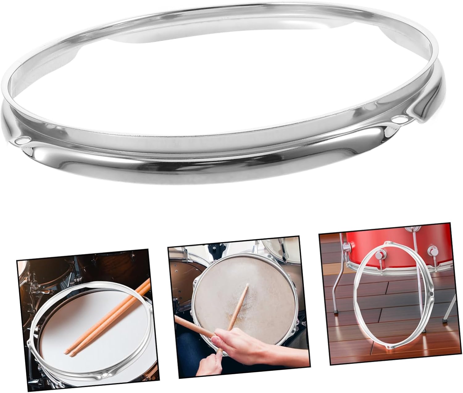 Drum Pressing Ring Replacement Electroplated 6-inch Drum Ring Compatible Snare and Percussion Instruments