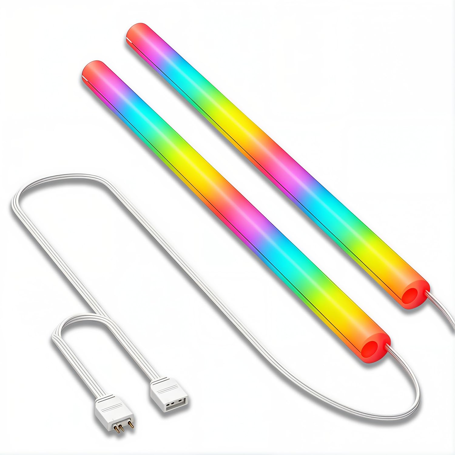 ZORBES® ARGB Soft Light Strip 34.5cm with 35 LEDs, Addressable RGB LED Lighting, 3-Pin 5V Sync Connector & Extension Cable, Dual Diffused Silicone Tube, Programmable 16.8M Colors, DIY PC Case Lighting-image-34