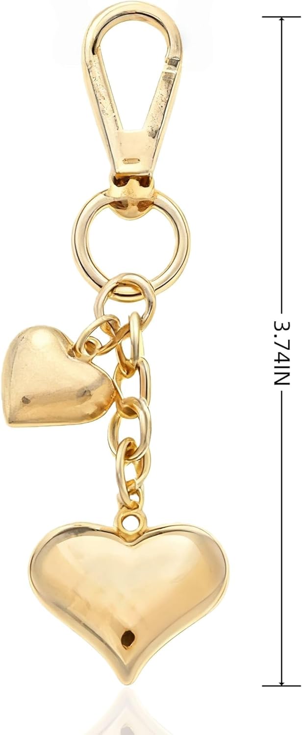 Women's Heart Keychain for Bags Gold & Silver Tone Fashion Key Chain Charm Pendant Purse Accessories - Image 2
