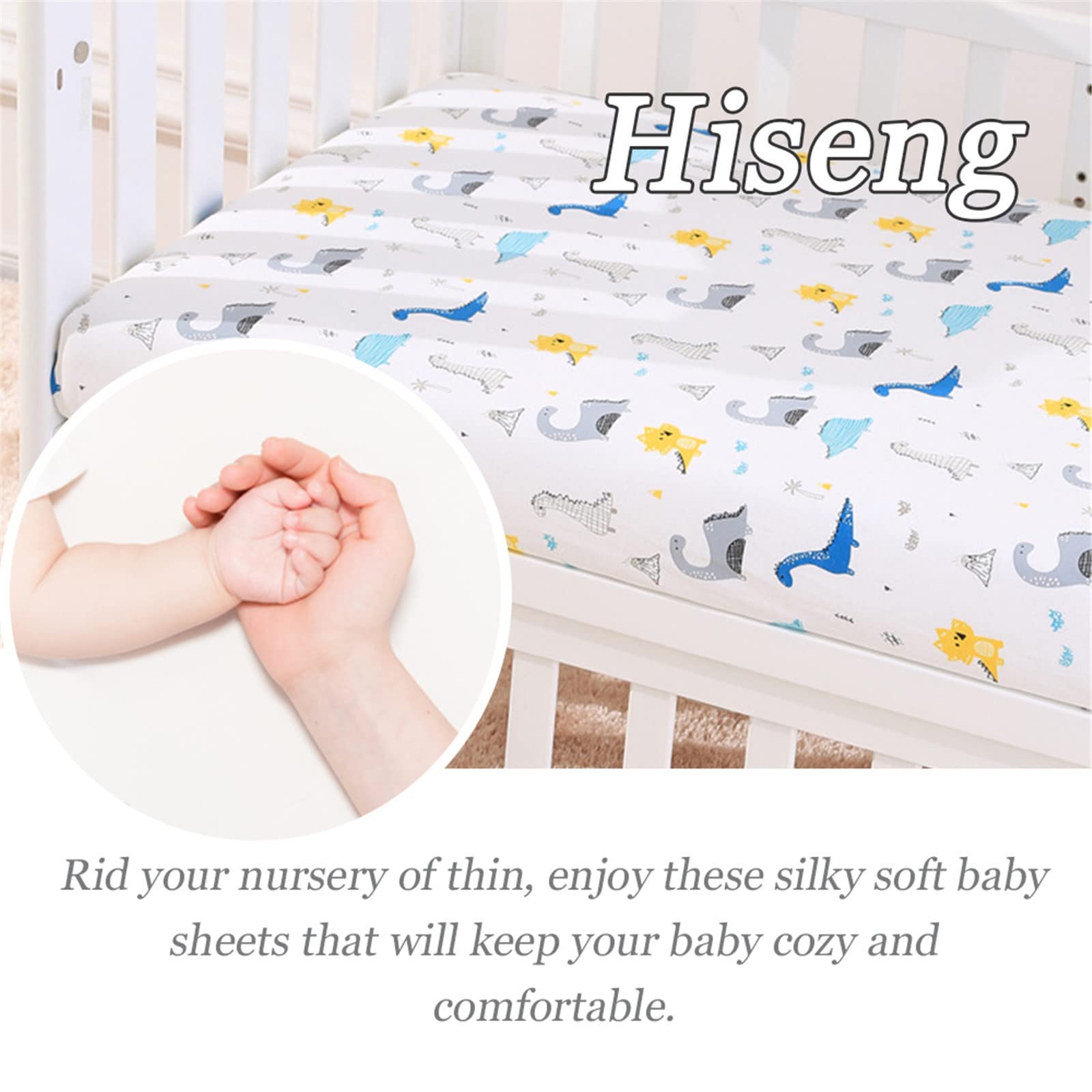 Hiseng Animale Stella Lenzuolo con angoli Cotone Lenzuola Carrozzina Neonato Elasticizzati Biancheria da Letto Materassino Sacco a Pelo Lettino Lenzuolino da Carrozzina (Nuvola,125x65cm)