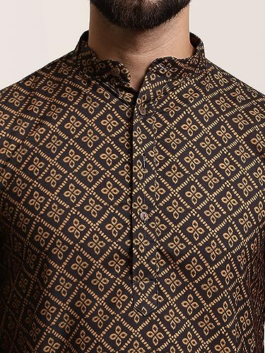 Image of SOJANYA (Since 1958 Men's Cotton Print Kurta & Churidar Pyjama Set