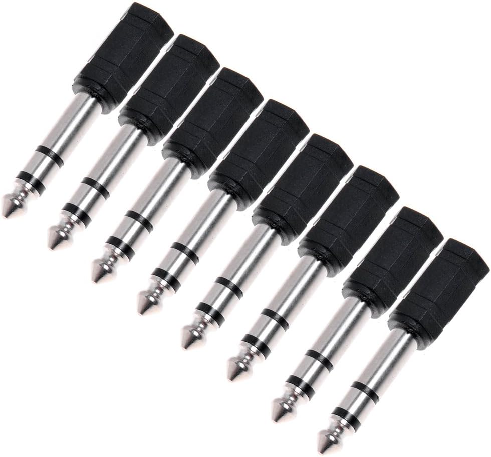 8pcs 6.35mm 1/4 Male Stereo to 3.5mm 1/8 Female Stereo