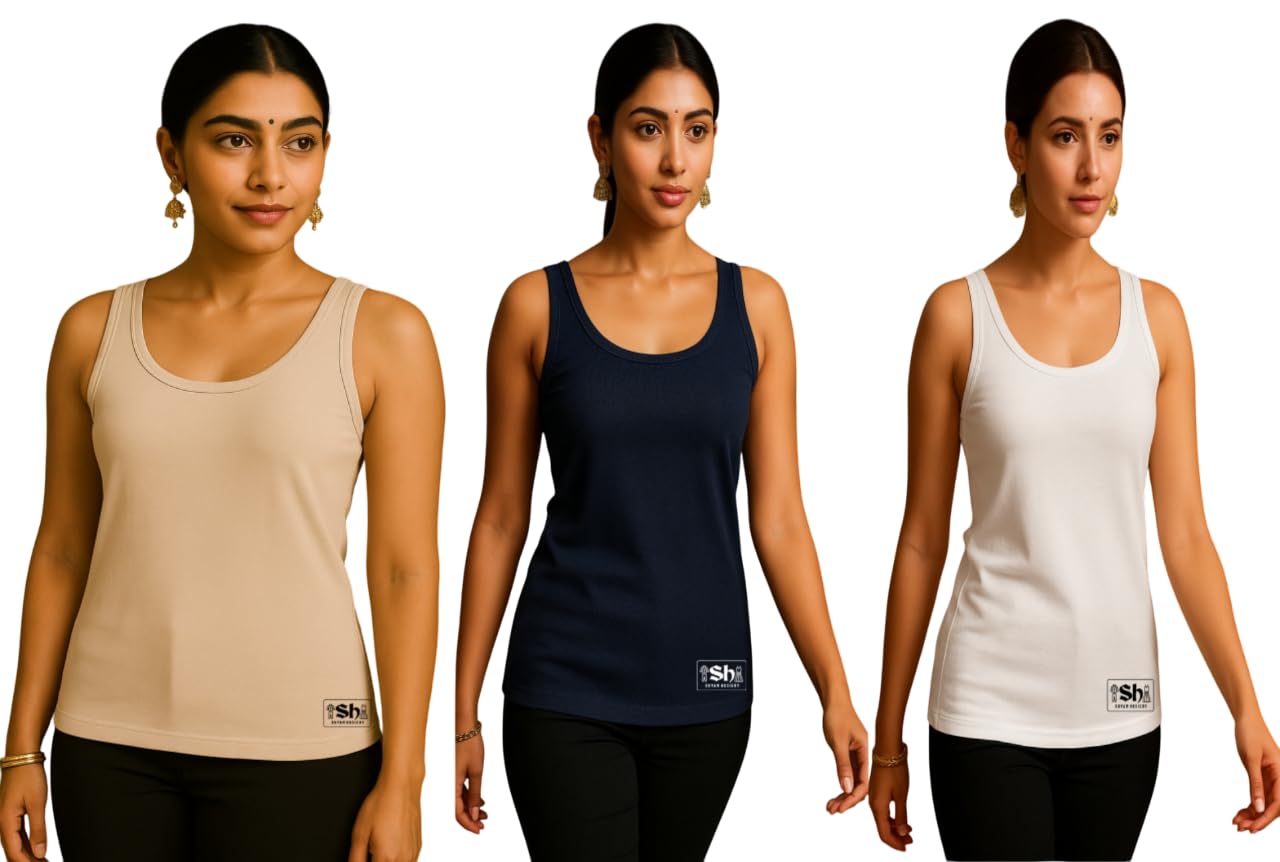 shyam hosiery Ladies Tank Top Camisole, Pack of 3,-picture-15