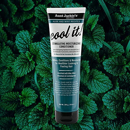 Aunt Jackie's Aloe & Mint Recipes Cool It! Stimulating Moisturizing Conditioner With Rosemary & Lemongrass For Softer, Healthier Looking Hair, 10 Oz #TOP5